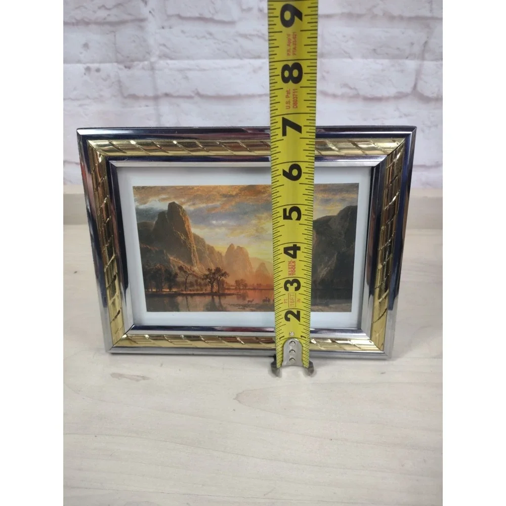 Vintage Art Deco Style Brass Silver Tone Metal Picture Photo Frame 5x7 Korea